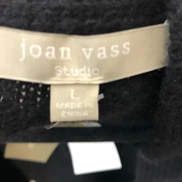 NWT Joan Vass wool blend black sweater vest, size large - Picture 8 of 12